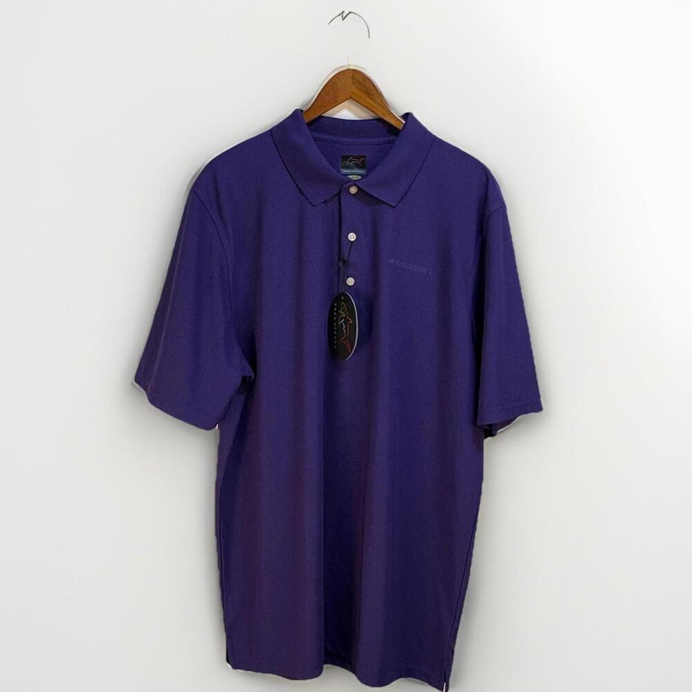 Greg‎ Norman Cambridge Golf Polo Shirt Size XL men Purple NWT polyester